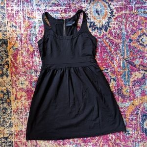 Black racer back back zip dress